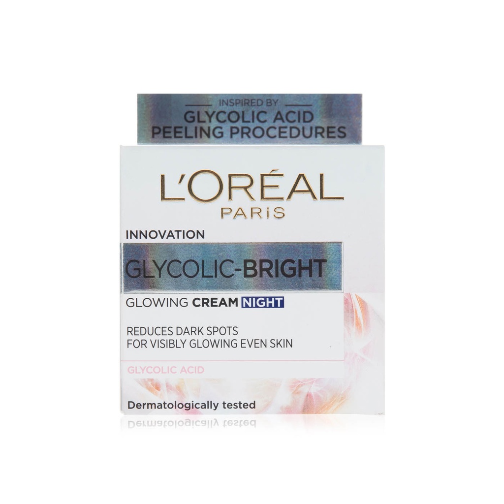 لوريال جليكوليك برايت كريم الليل للاشراقة - Loreal Glucolic-Bright Glowing Cream Night