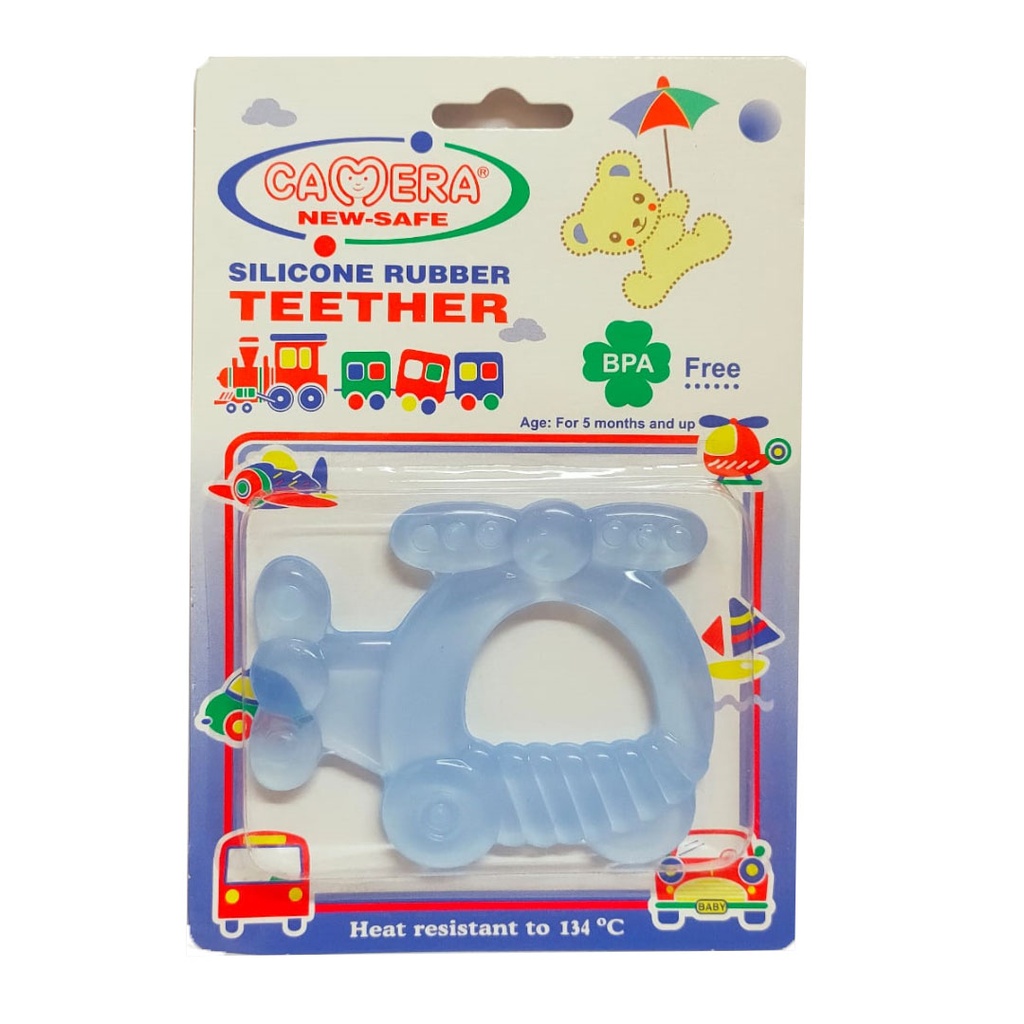 Camera Teether Silicon - Plane No:22652 Color: Blue