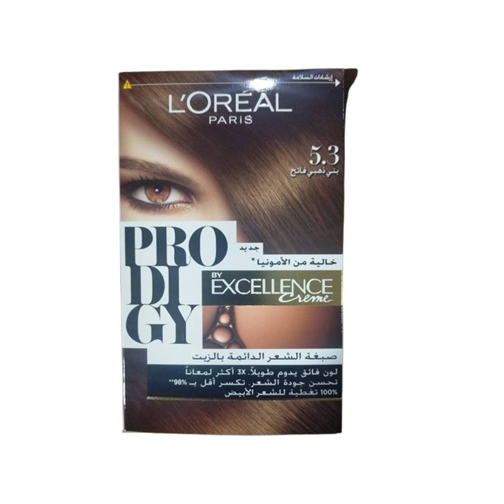 لوريال صبغة برودجى برودجى بنى ذهبى فاتح 3-5 - Loreal Color Prodigy Prodigy Light Golden Brown 5-3