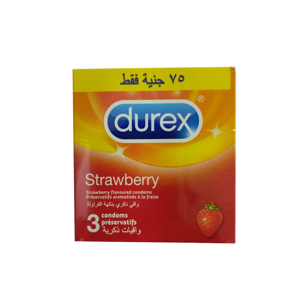 ديوركس عازل فراولة - durex Condom Strawberry (75 Pounds Only, 3PC)