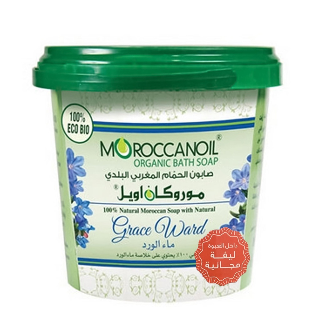 موروكان اويل صابون مغربى ماء الورد - Moroccan Oil Bath Soup Grace Ward (850g, +ليفة)