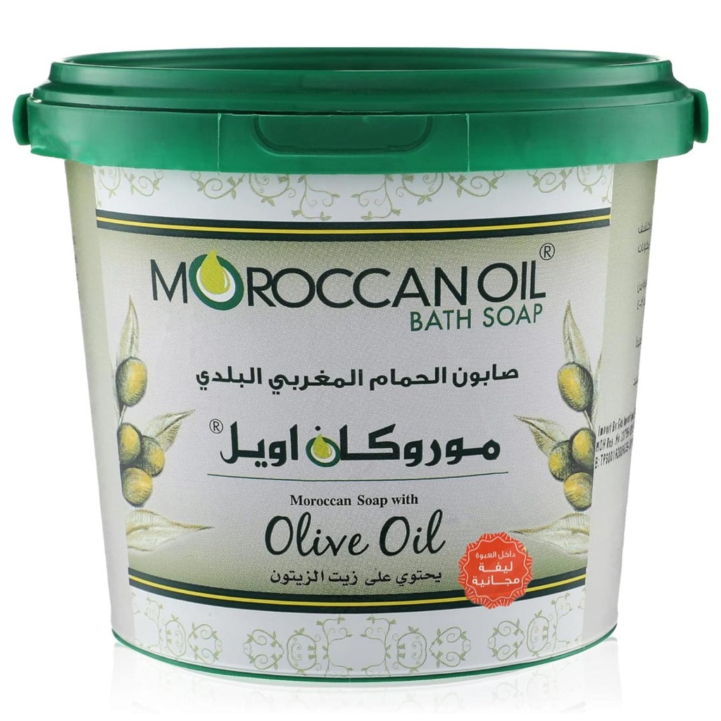 موروكان اويل صابون مغربى قشر الجوز +ليفة - Moroccan Oil Bath Soup Walnut Casca +Leaf (850g)