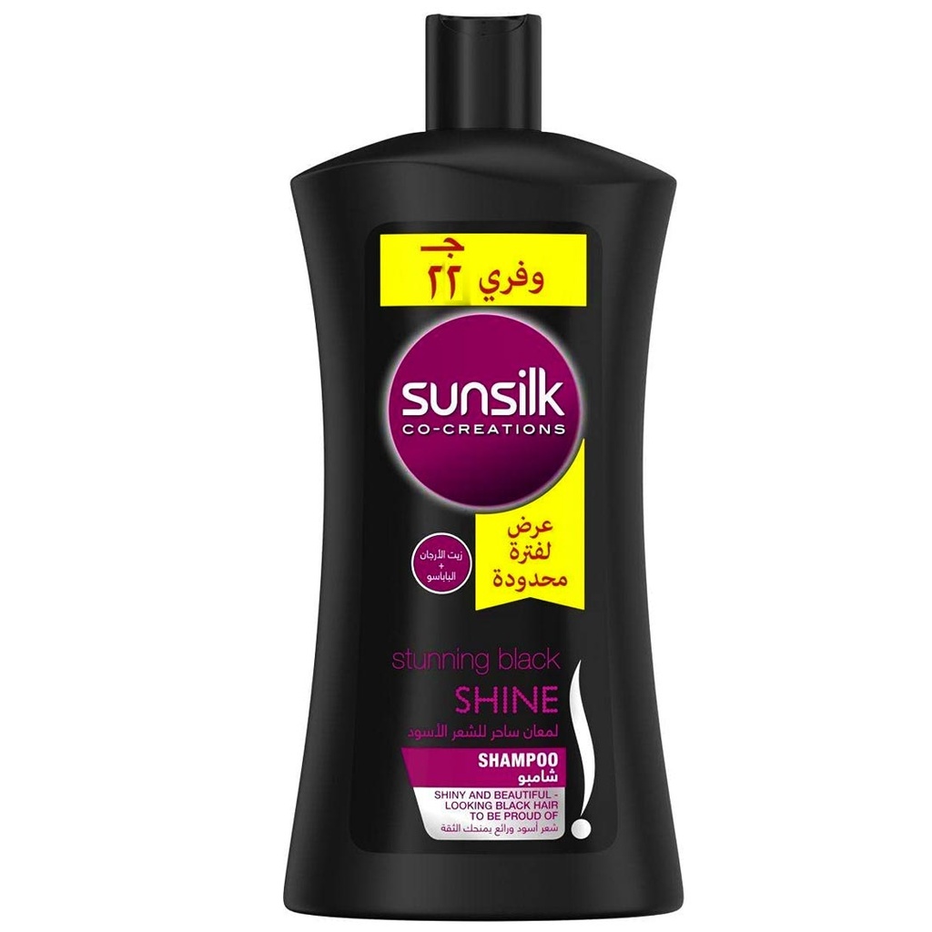 صانسيلك شامبو - Sunsilk Shampoo (1L, شعر اسود, خصم 22 جنية)