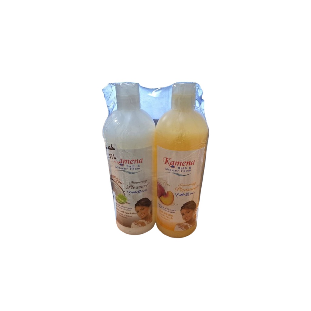 كامينا شاور خوخ +شاور جوزهند 750مل خصم 15% - Kamena Shower Peach +Shower Coconut 750ml Discount 15% (750ml)