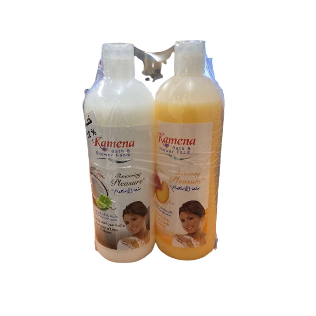 كامينا شاور خوخ - Kamena Shower Peach (750ml, +شاور 750ml جوزهندوليمون خصم 12%)