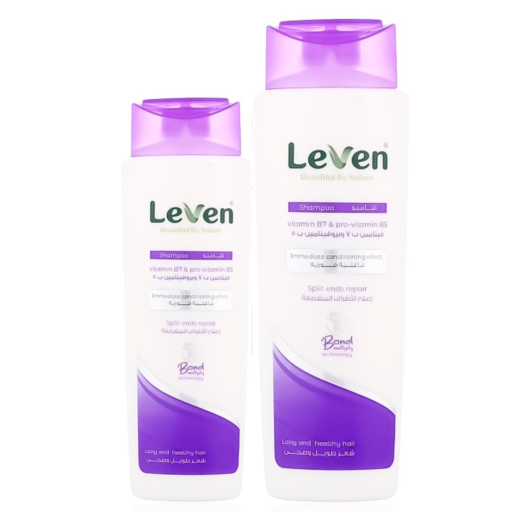 ليفين شامبو - Leven Shampoo (400ml, اطراف مقصفة, +شامبو 200ml)
