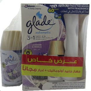 جليد جهاز اوتوماتيك 3×1 - Glade Device Automatic 3×1 (Lavender&Vanilia, +Parts)