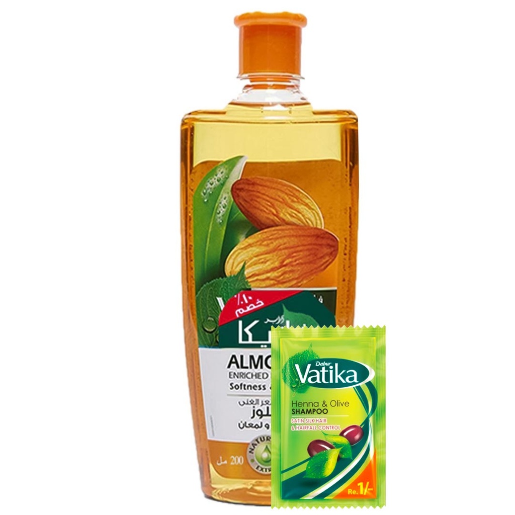 فاتيكا زيت - Vatika Oil (180ml, لوز, +شامبو)
