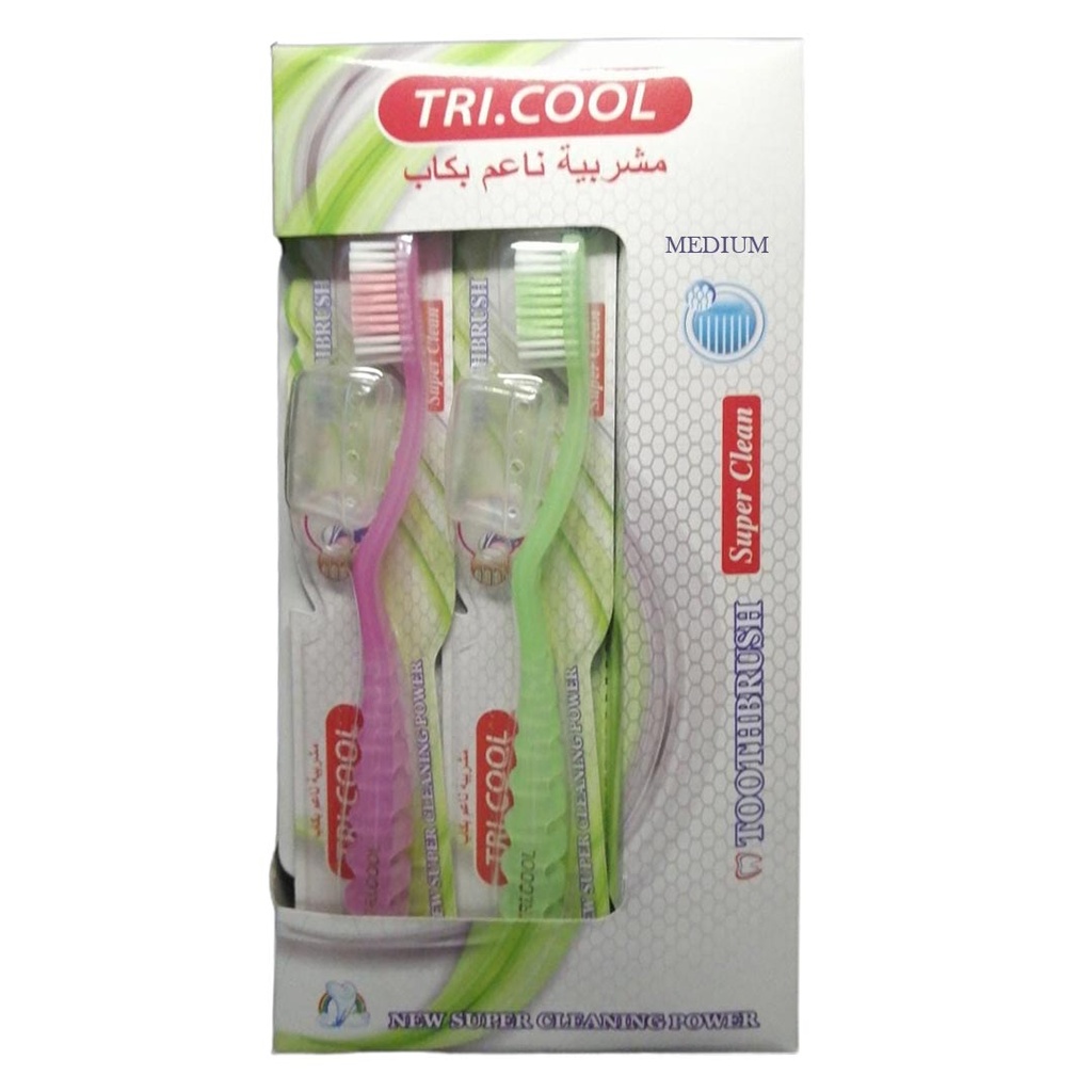 ترى كول فرشاة اسنان - TRI.COOL Tooth Brush 12Psc (كبار, No:5018, Med)