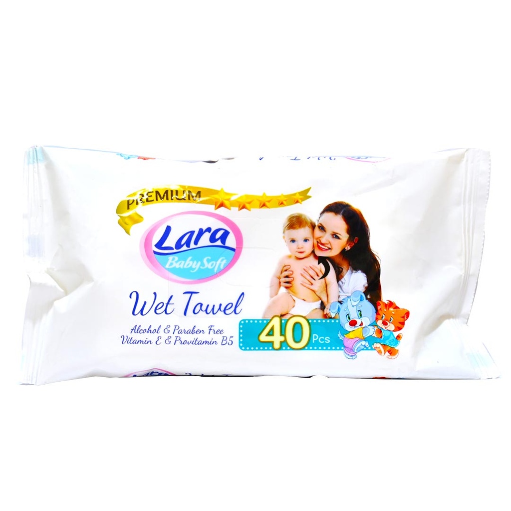 لارا بيبى مناديل - Lara Baby Wipes (بدون, 40PC, ابيض)