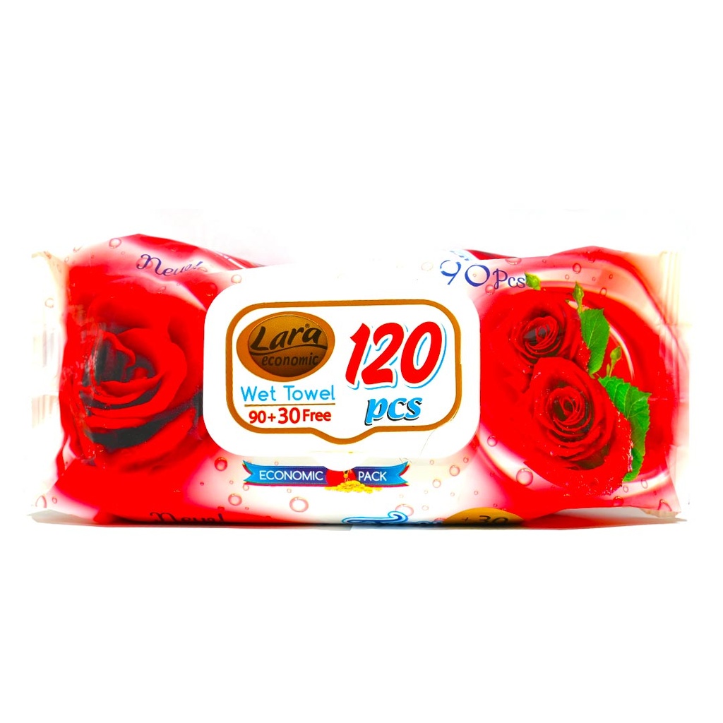 لارا بيبى مناديل - Lara Baby Wipes (90+30Free, 120PC, Red)