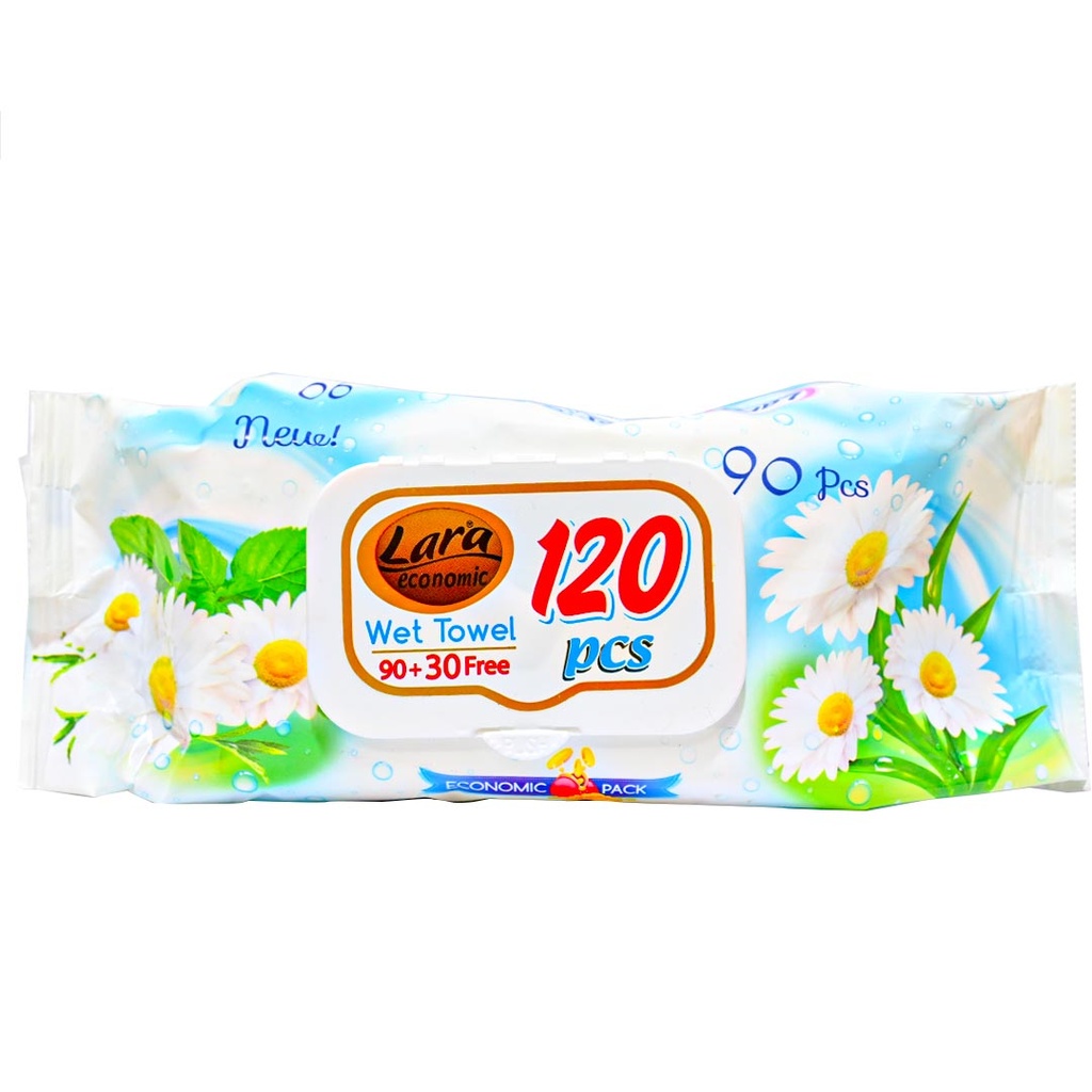 لارا بيبى مناديل - Lara Baby Wipes (كاموميل بريج, +30PC Free, 90PC)