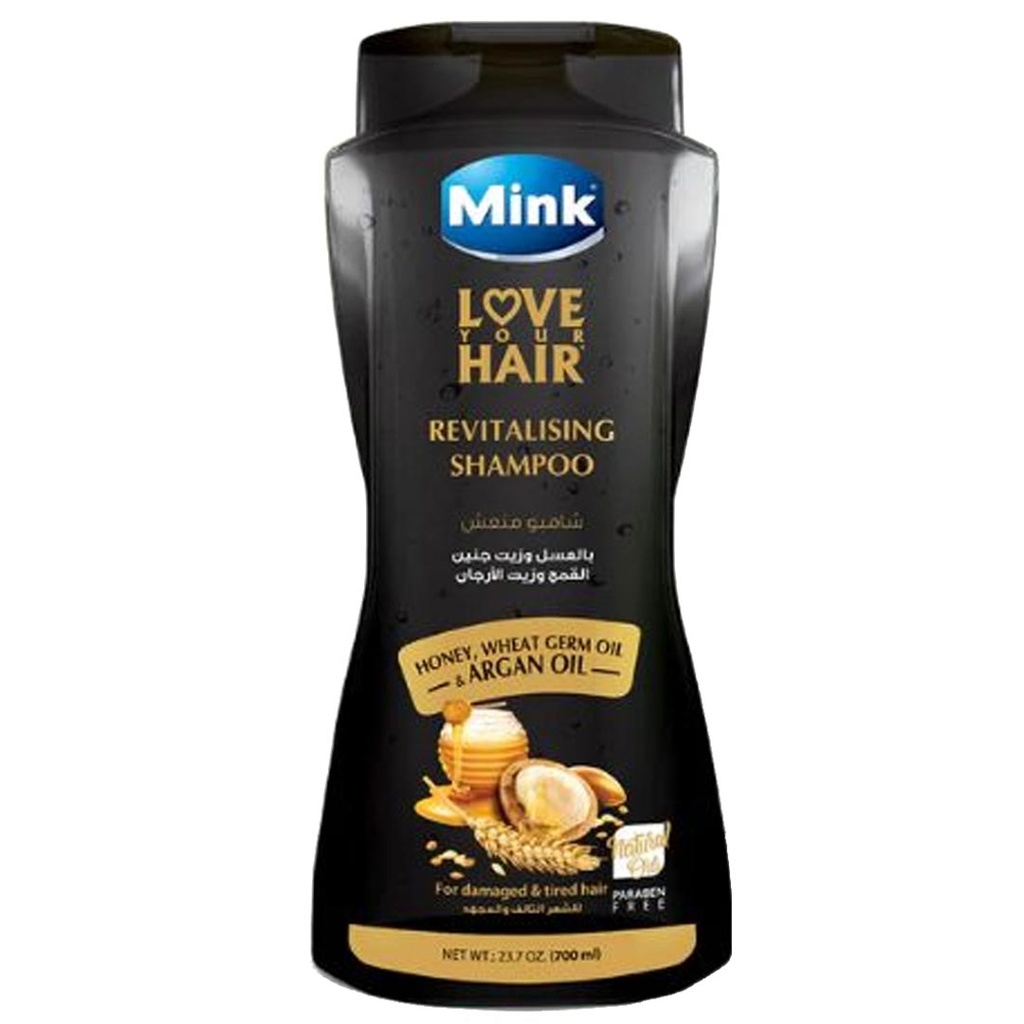 مينك شامبو - Mink Shampoo (700ml, عسل&جنين قمح, بدون)