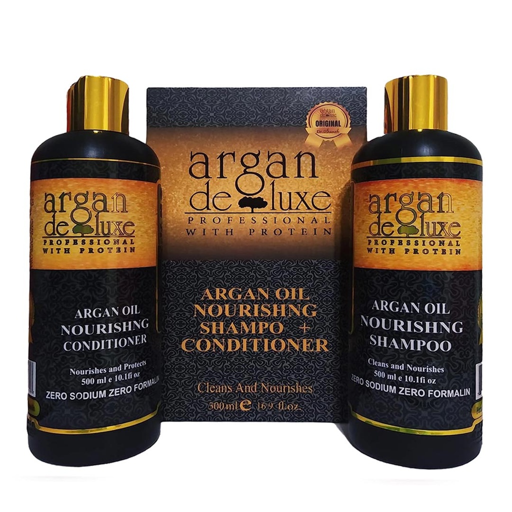 ارجان ديلوكس شامبو + بلسم  - Argan Deluxe Shampoo + Conditioner (500ml+500ml)