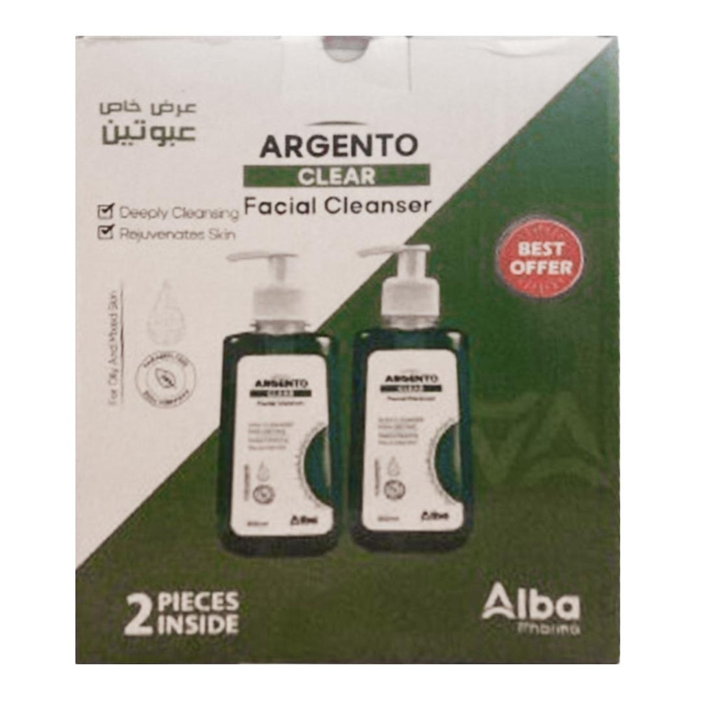 ارجنتو كلير منظف الوجه - Argento Clear Facial Cleanser 2Pcs Best Offer (200ml)