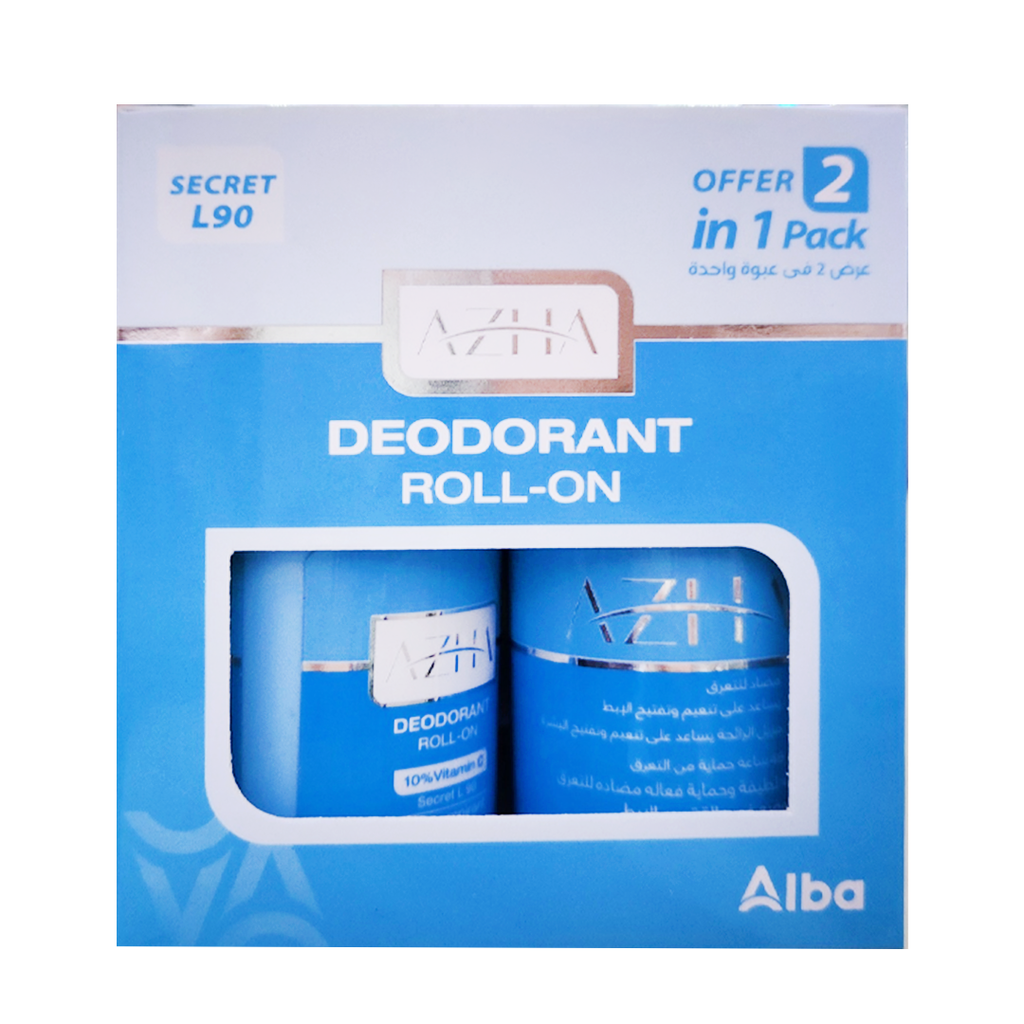 ازها رول اون عرض 2قطعة - Azha Roll On Offer 2Pcs (60ml, سيكريت ال 90)
