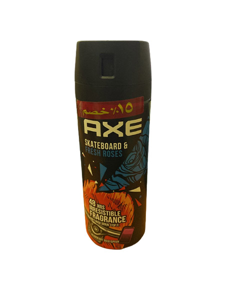 اكس سبراى - Axe Spray (رجالى, 150ml, سكيت بورد&فريش روزيز, خصم 15%)
