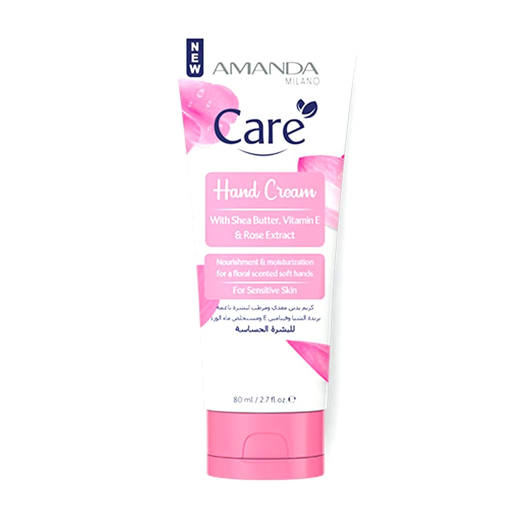 اماندا كير كريم يدين - Amanda Care Hand Cream (80ml, Shea Butter & Vitamin E & Rose)