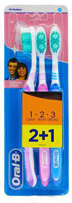 اورال بى فرشاة - Oral-B Brush (Senior, 1.2.3, 2+1, Med, 0)