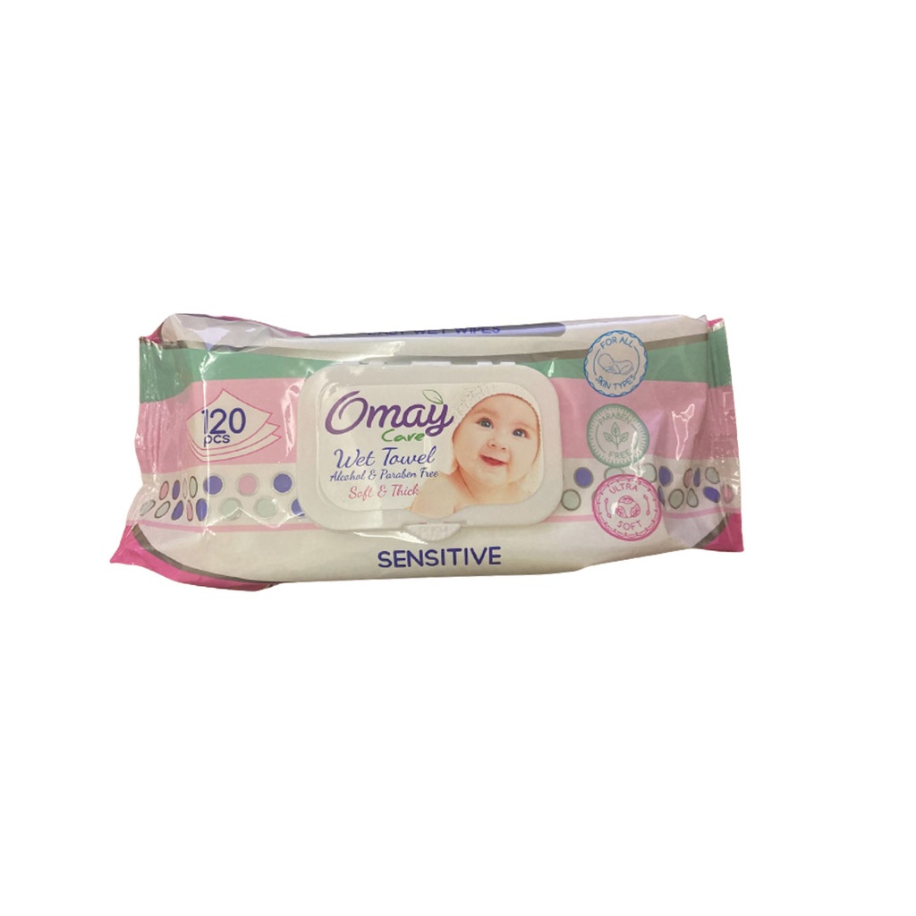 اوماى كير مناديل - Omay Care Wipes (حساس, 120PC)
