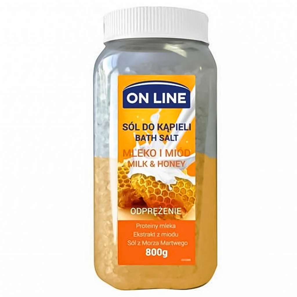 اون لاين ملح - On line Salt (حمام, 800g, الحليب و العسل)