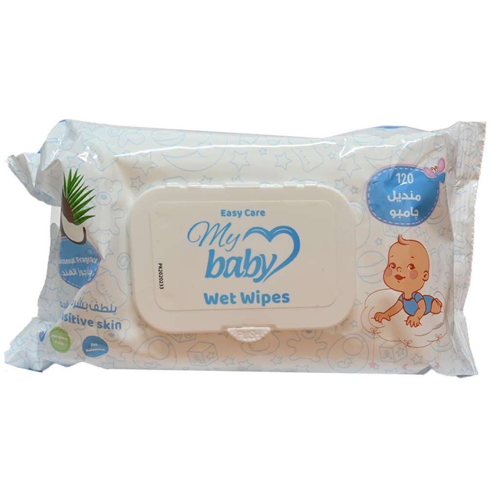 ايزى كير ماى بيبى مناديل - Easy Care My Baby Wipes (مبلل, جوز هند, 120PC)