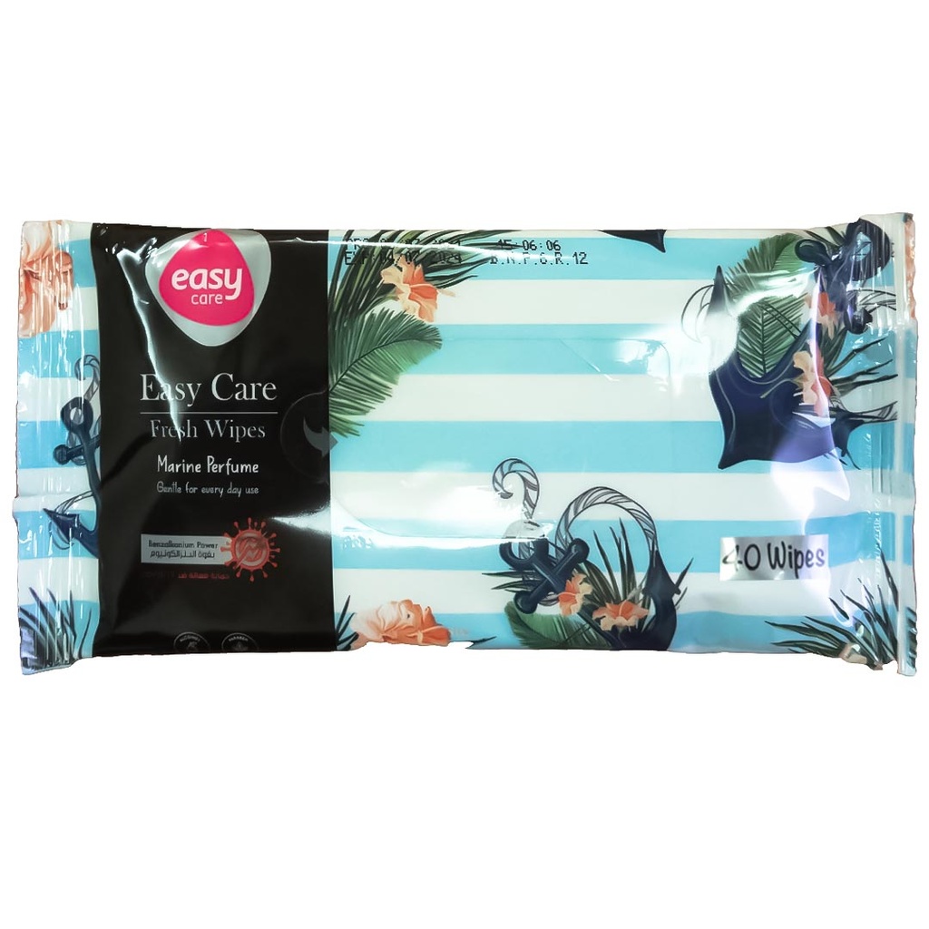 ايزى كير مناديل - Easy Care Wipes (مبلل, مارين, 40PC)