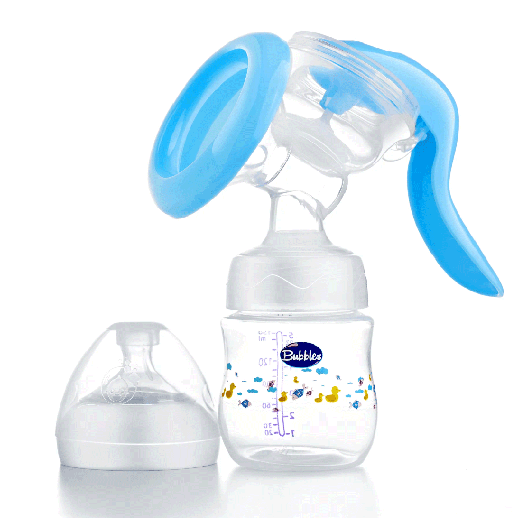 بابلز شفاط ثدى + ببرونة ازرق - Bubbles Breast Bumb + Fedder Blue