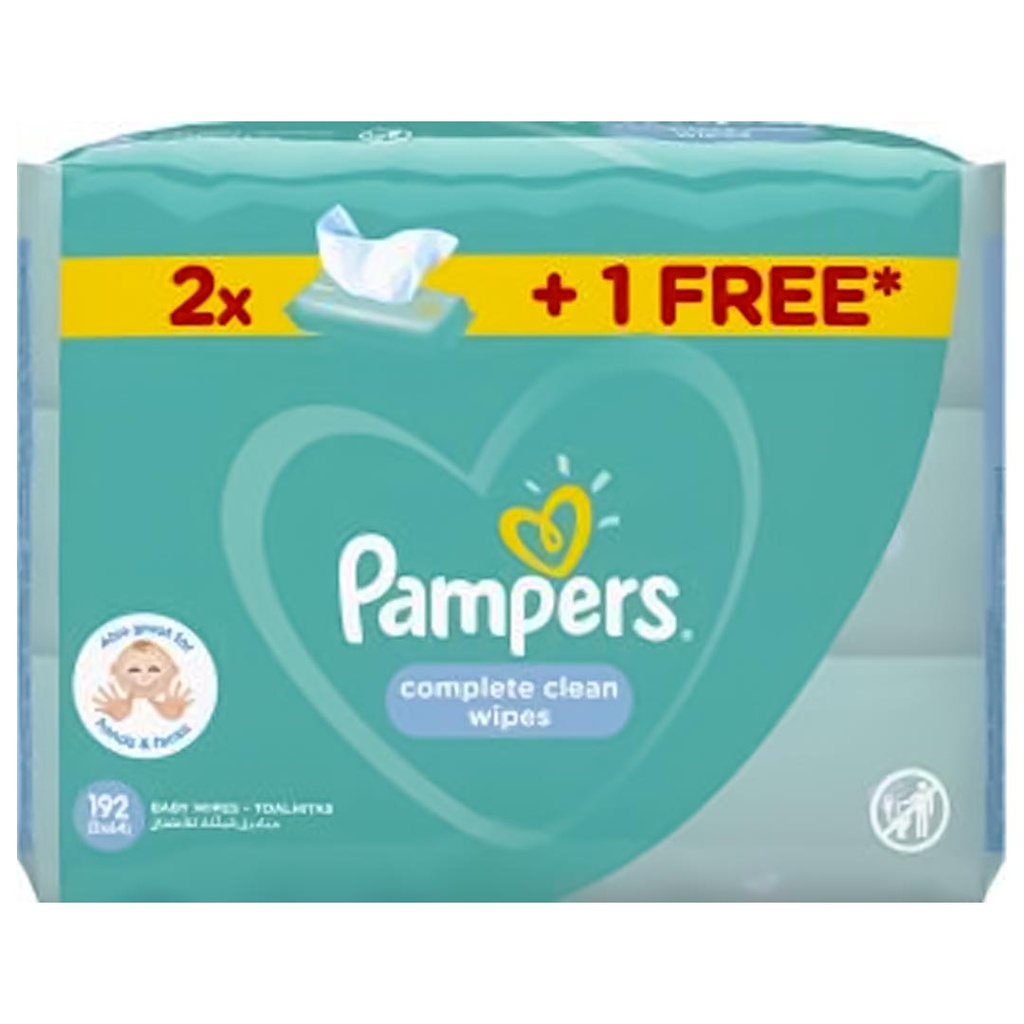 بامبرز مناديل كومبليت - Pampers Wips Complete (2+1 مجانا, 64PC)