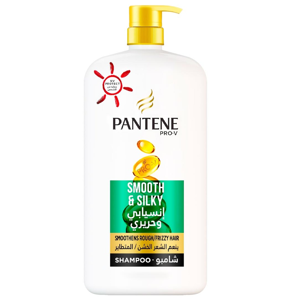 بانتين شامبو - Pantene Shampoo (1L, انسيابى و حريرى, بدون)