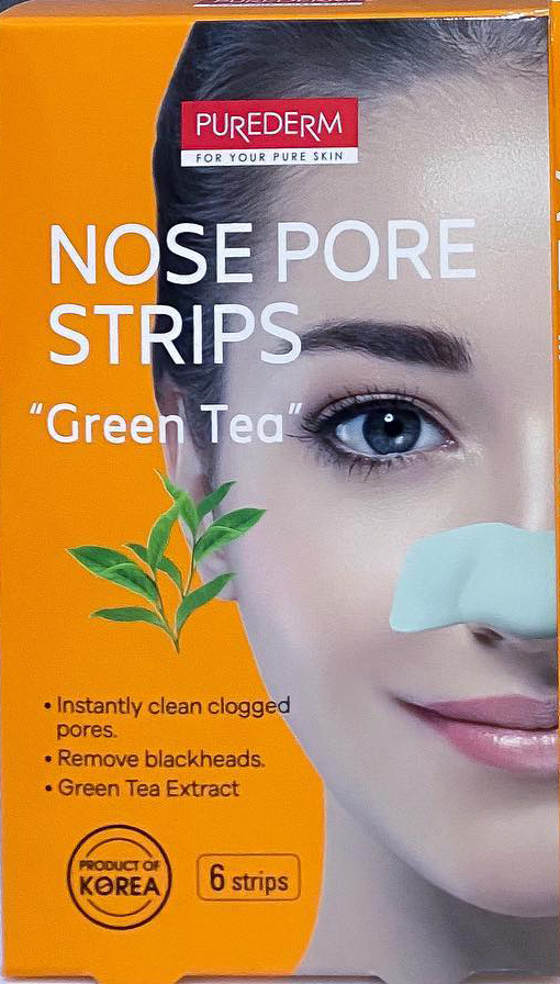 بيور دريم شرائح تنظيف الانف - Puredrem Nose Cleansing Strips (شاى اخضر, 6PC)