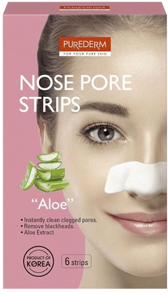 بيور دريم شرائح تنظيف الانف - Puredrem Nose Cleansing Strips (AleoVera, 6PC)
