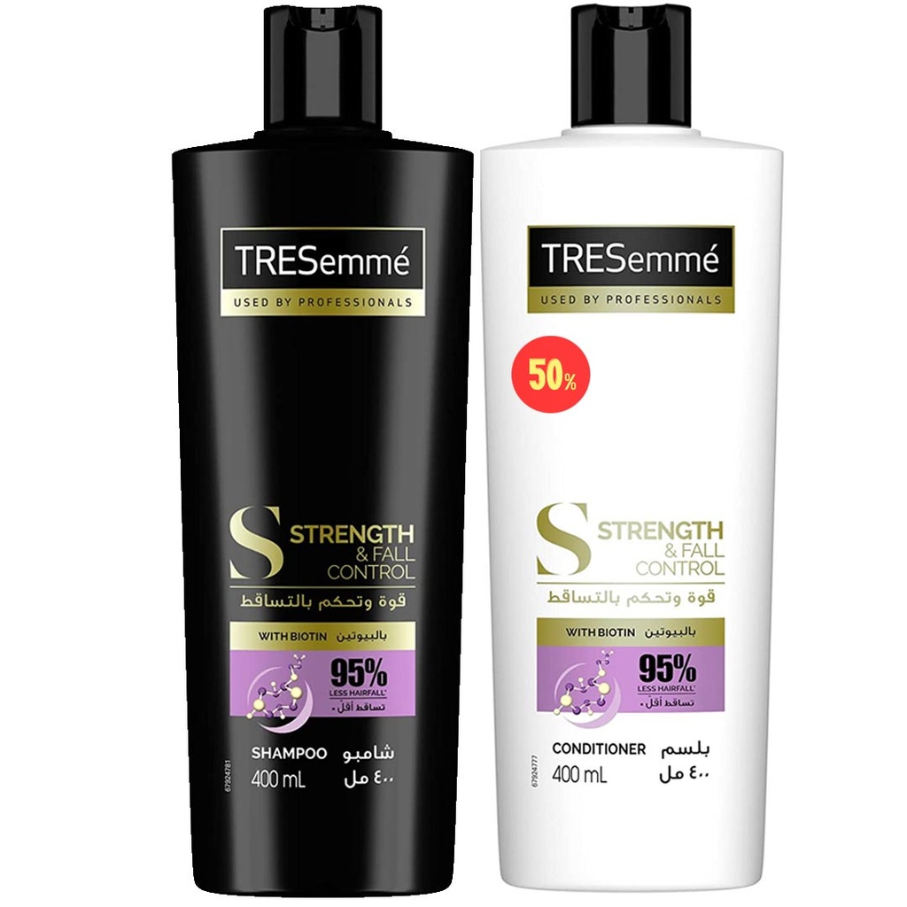 تريسمى شامبو  و بلسم بيوتين خصم 50% - TRESemme Shampoo & Conditioner Biotin Offer 50% (400ml+400ml)