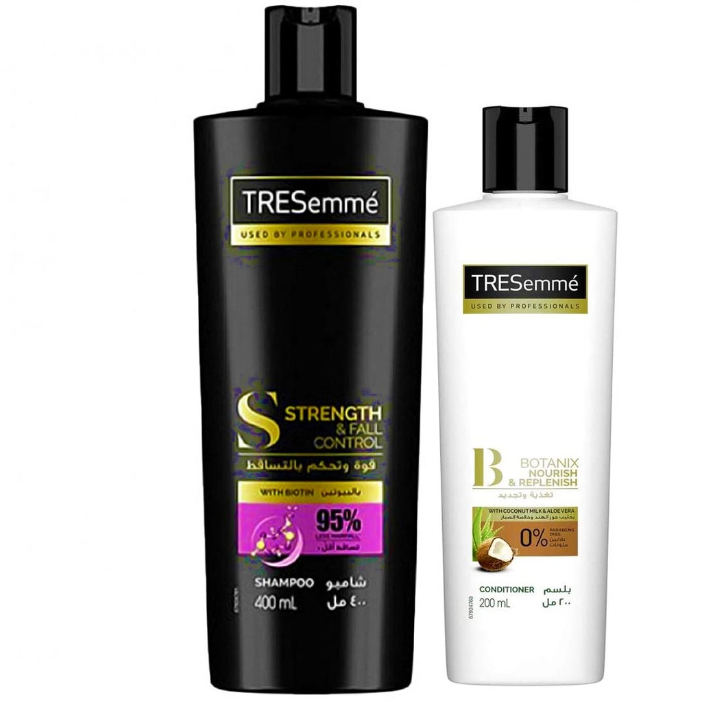 تريسمى شامبو بيوتين + بلسم جوز هند و صبار - TRESemme Shampoo Biotin + Conditioner Coconut & Aloe Vera (400ml+200ml)