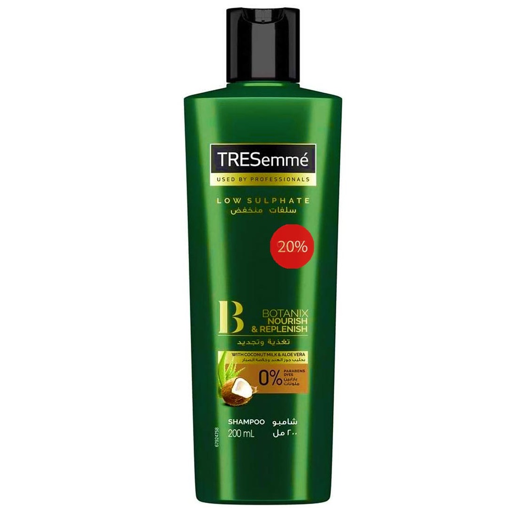 تريسمى شامبو جوز هند و صبار خصم 20% - TRESemme Shampoo Coconut & Aloe Vera Offer 20% (200ml)