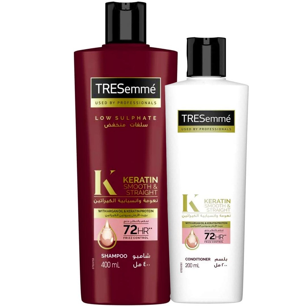 تريسمى شامبو و بلسم ارجان و بروتين الكيراتين - TRESemme Shampoo & Conditioner Argan Oil & Keratin Protein (400ml+200ml)