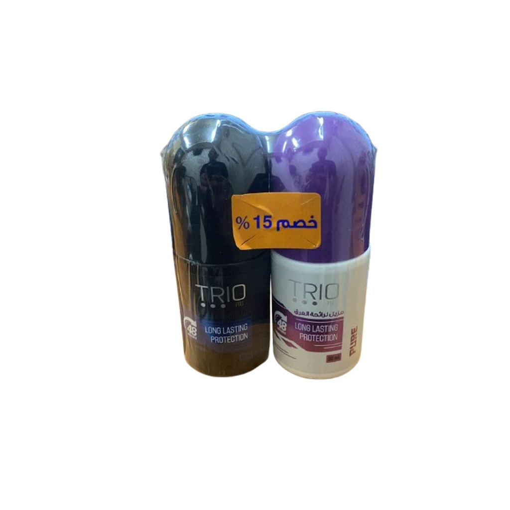 تريو رول اون 1+1 خصم 15% - Trio Roll On 1+1 Discount 15% (50ml, بيور&كول)
