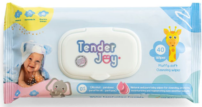 تندر جوى مناديل اطفال - Tender Joy wipes Kids (without, 40PC)