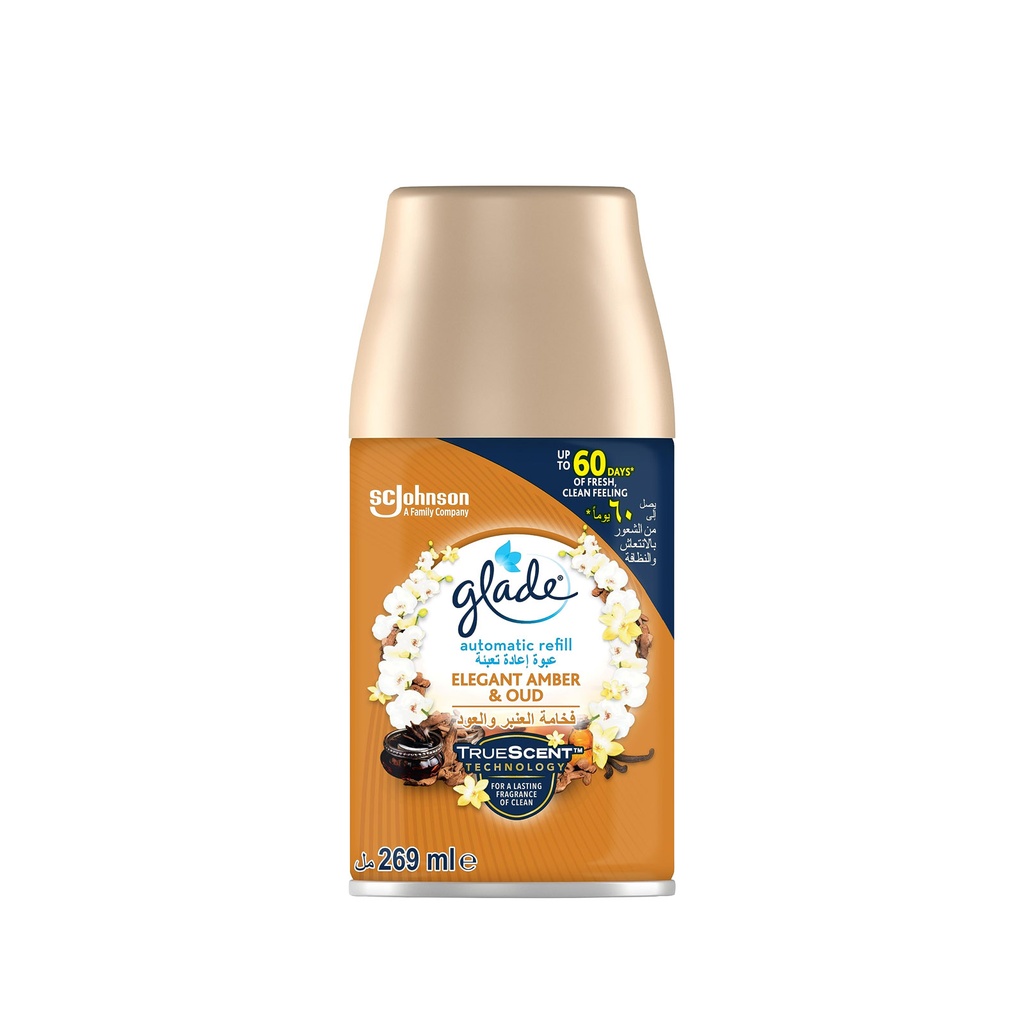 جليد ملطف جو غيار - Glade Air Freshener Spare (269ml, فخامه العنبر&عود)