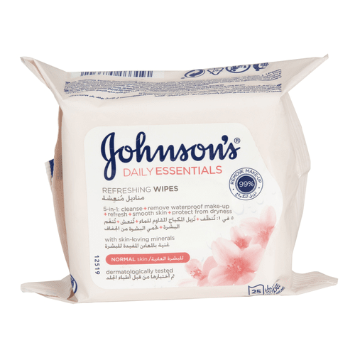جونسون مناديل ازالة مكياج - Johnsons Wipes Removal Make up 25PC