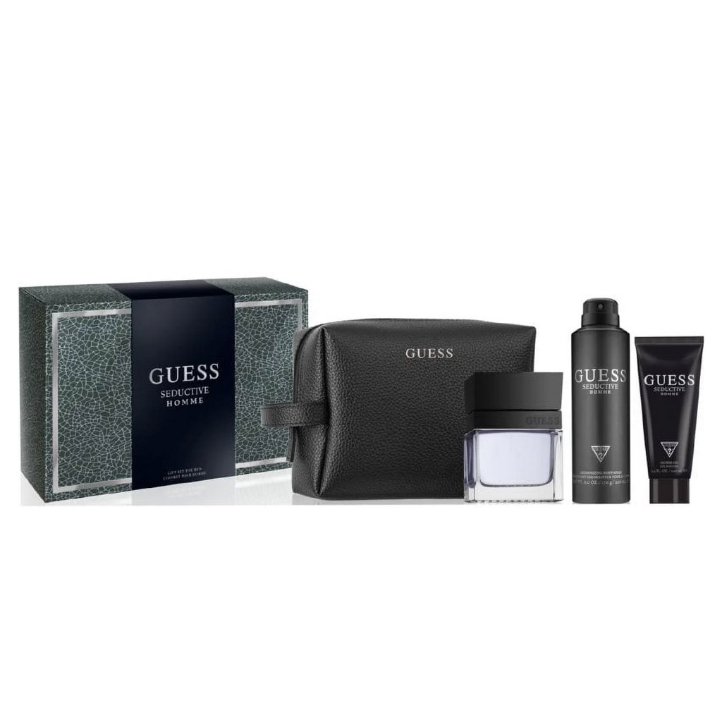 جيس سيدكتف هوم طقم شنطة - Guess Seductive Homme Set Bag EDT-M (100ml+100ml+226ml)