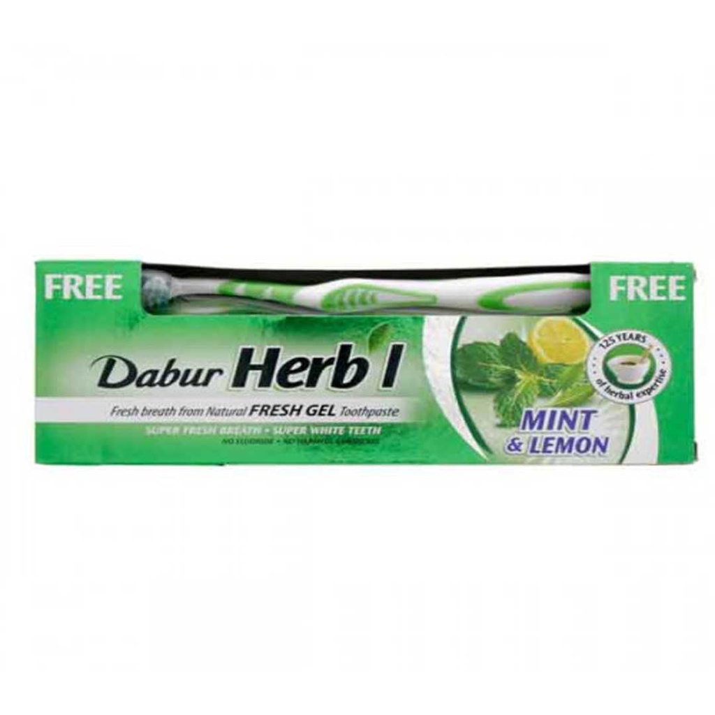 دابر هيربال معجون اسنان - Dabur Herbl Tooth paste (150ml, ليمون&النعناع, +فرشة)