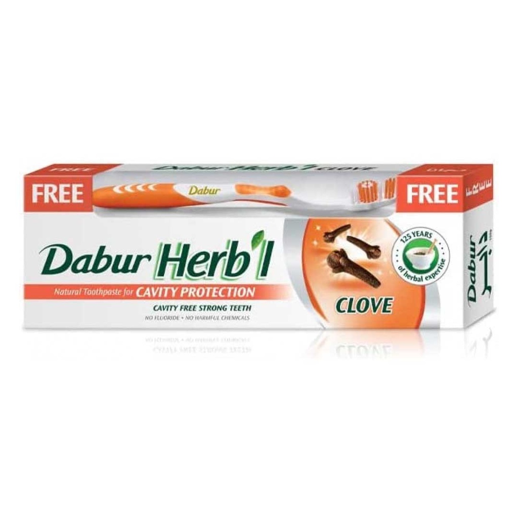 دابر هيربال معجون اسنان - Dabur Herbl Tooth paste (140g, Clove, +Brush)