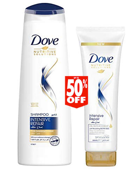 دوف شامبو - Dove Shampoo (400ml+300ml, اصلاح مكثف, خصم 50%)
