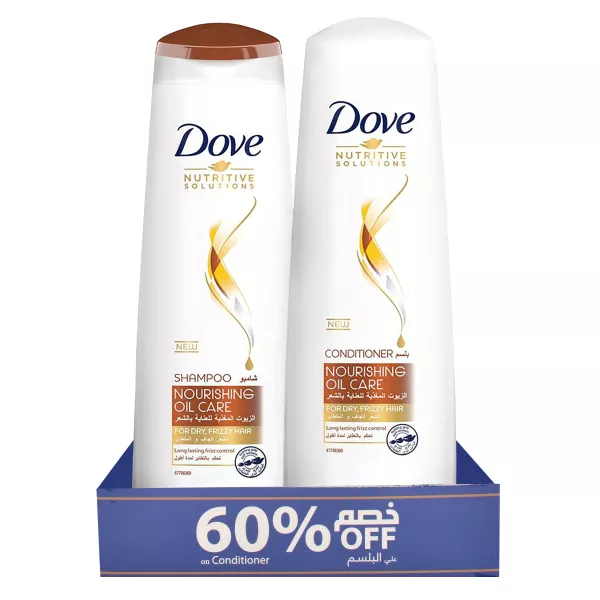 دوف شامبو - Dove Shampoo (400ml, زيوت مغذية, +بلسم 60%)