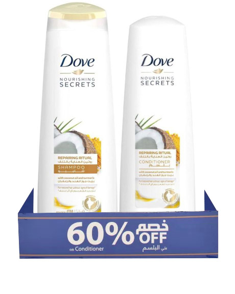 دوف شامبو - Dove Shampoo (400ml, روتين عناية بالتلف, +بلسم 60%)