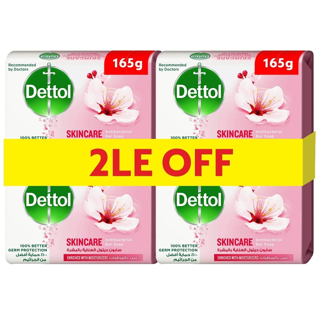 ديتول صابون - Dettol Soap 4Psc (165g, Skincare, Discount 2E.L)