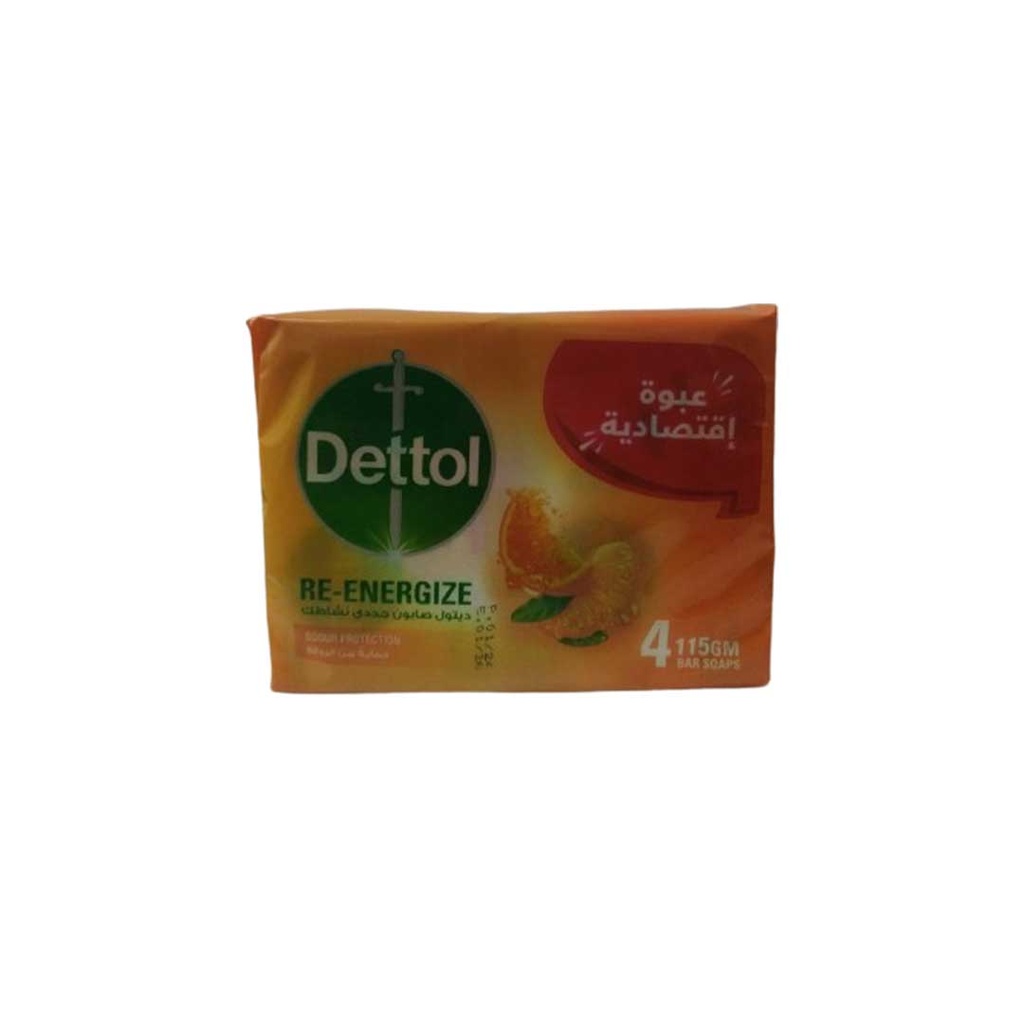 ديتول صابون جددى نشاطك - Dettol Soap Re Energize 4Pcs (115g, عبوة اقتصادية)
