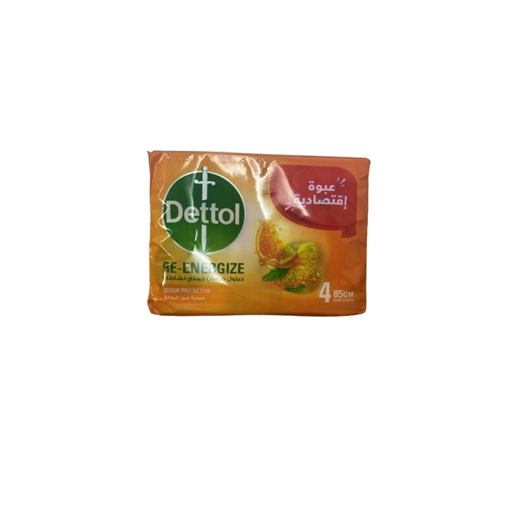 ديتول صابون جددى نشاطك - Dettol Soap Re Energize 4Pcs (85g, عبوة اقتصادية)
