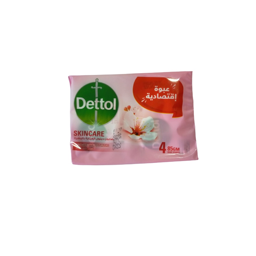 ديتول صابون عنايه بالبشره عبوه اقتصاديه - Dettol Soap Skin Care Value Pack 4Pcs (85g)